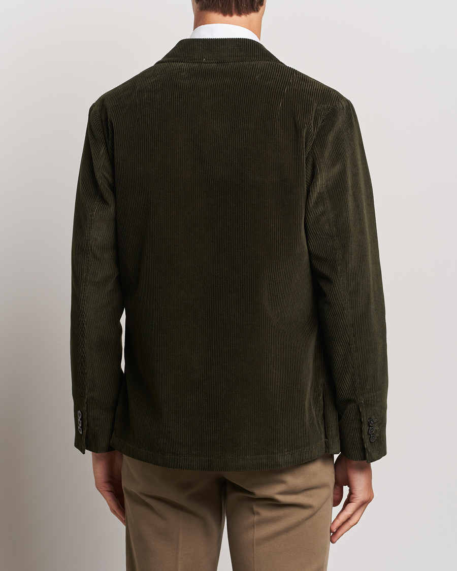 Uomini | Blazers | Boglioli | Wale Corduroy Painter Jacket Dark Green