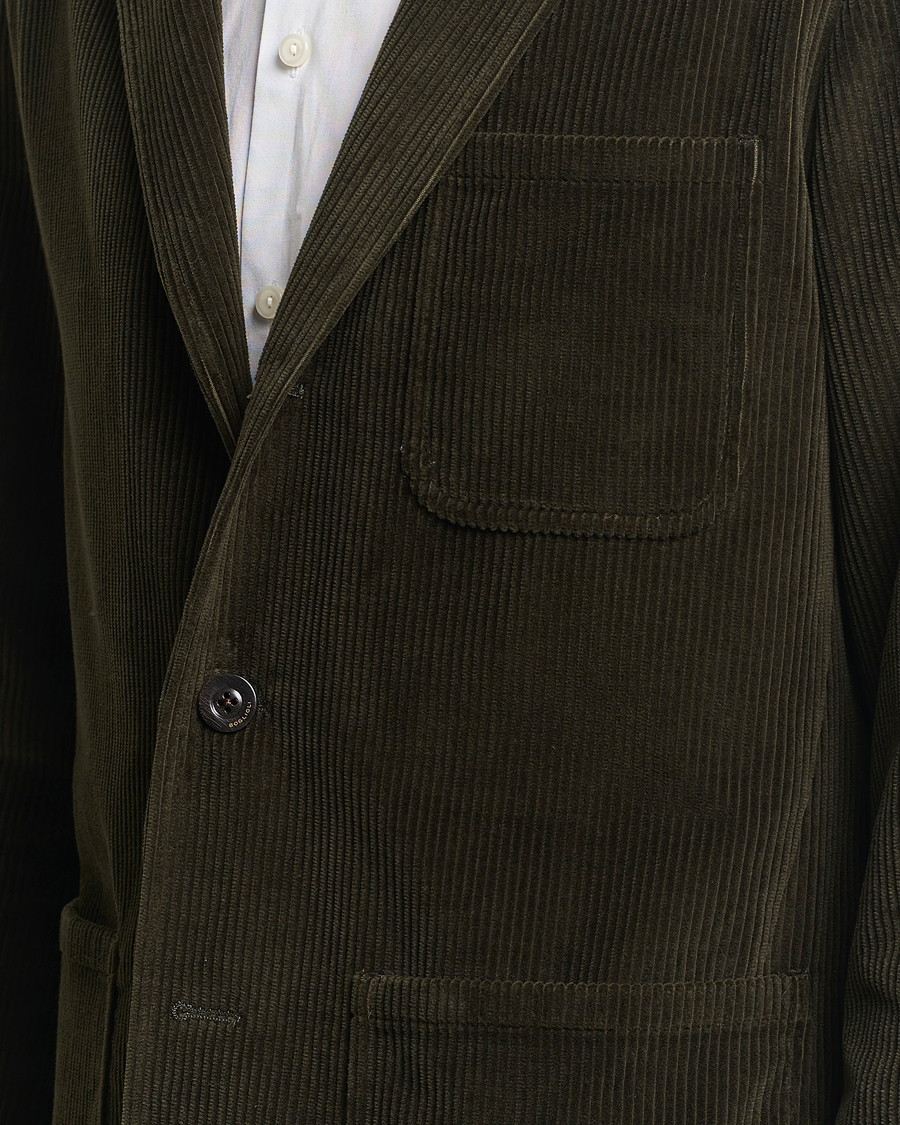 Uomini | Blazers | Boglioli | Wale Corduroy Painter Jacket Dark Green