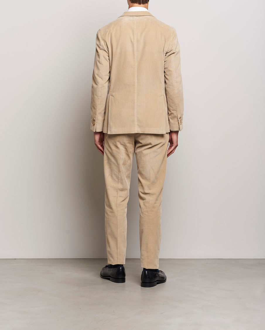 Uomini | Abiti | Boglioli | K Jacket Wale Corduroy Suit Beige