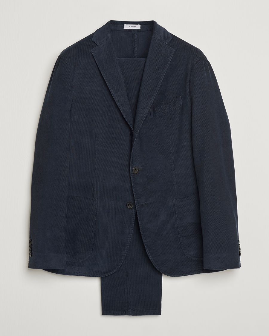 Uomini | Abiti | Boglioli | K Jacket Baby Corduroy Suit Navy
