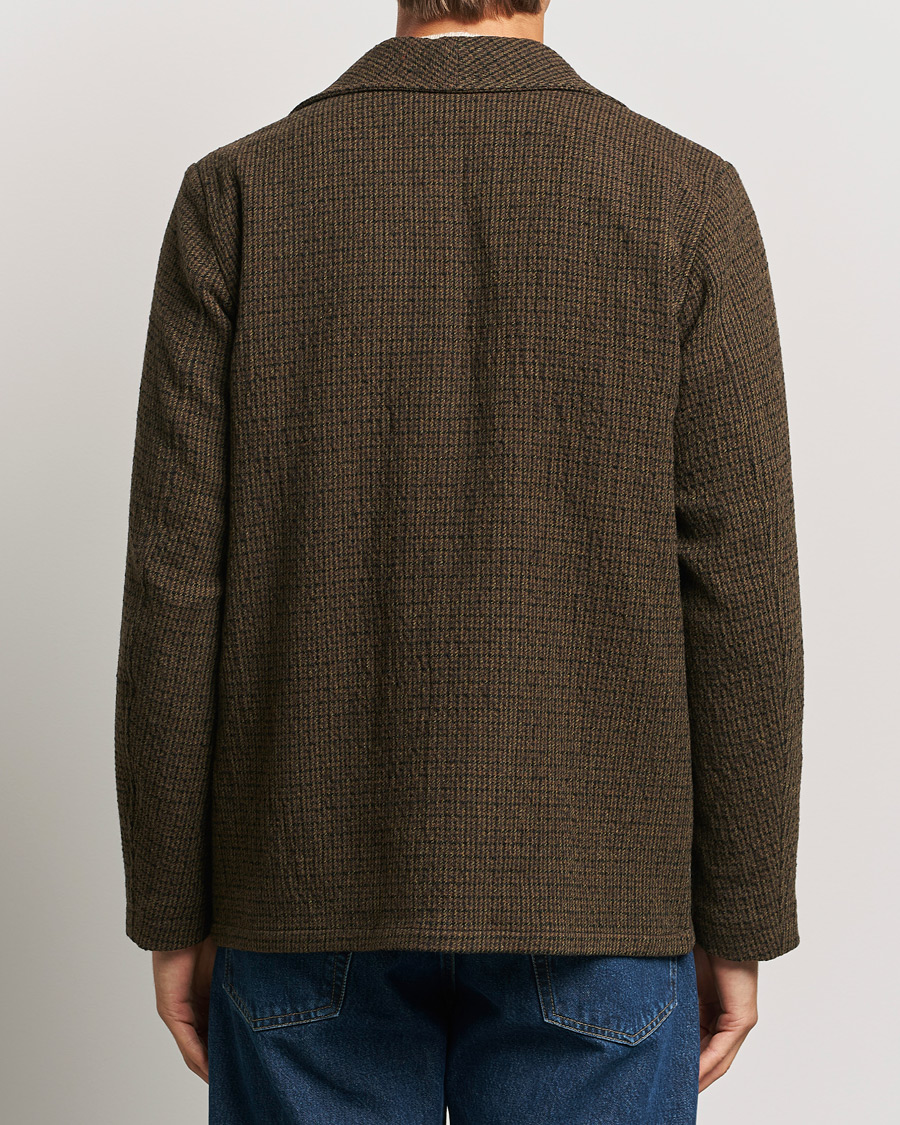 Uomini | Giacche | Aspesi | Wool Houndstooth Jacket Dark Brown