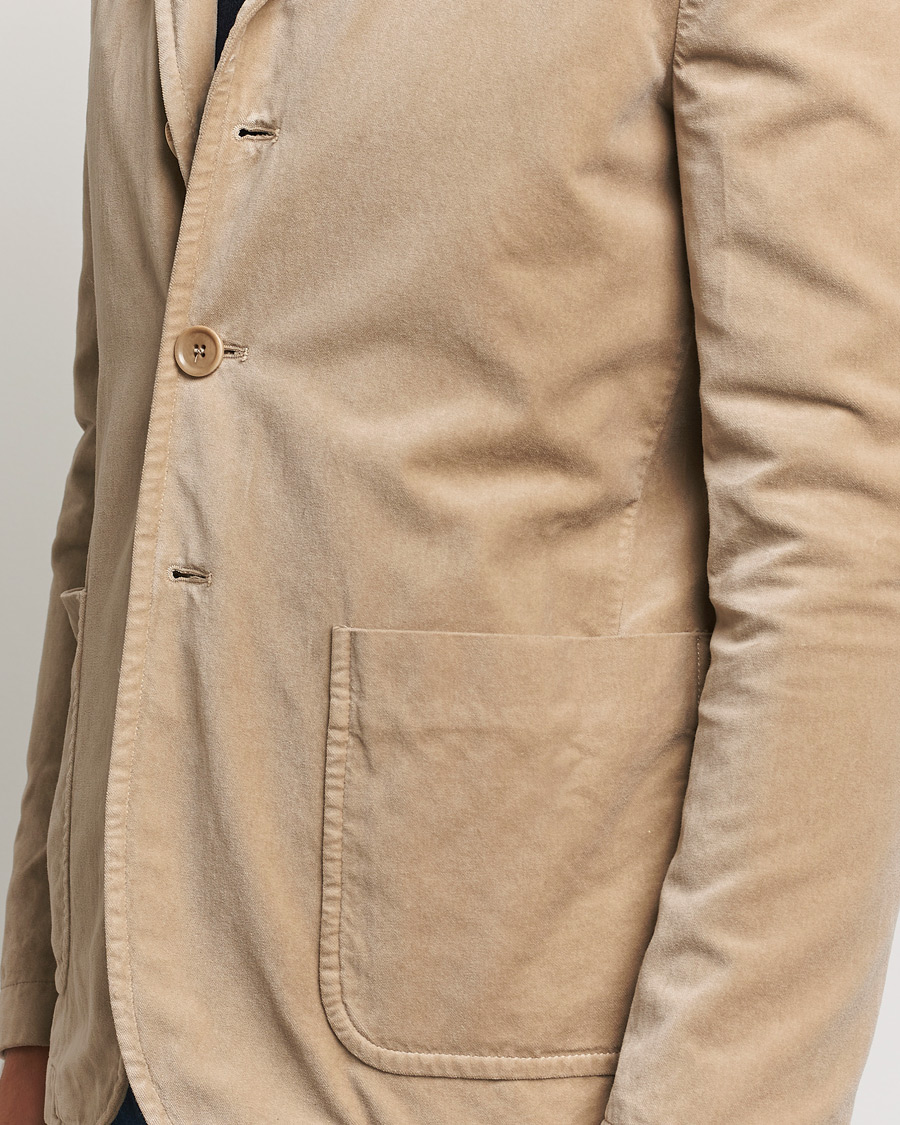 Uomini | Blazers | Aspesi | Velvet Casual Jacket Beige