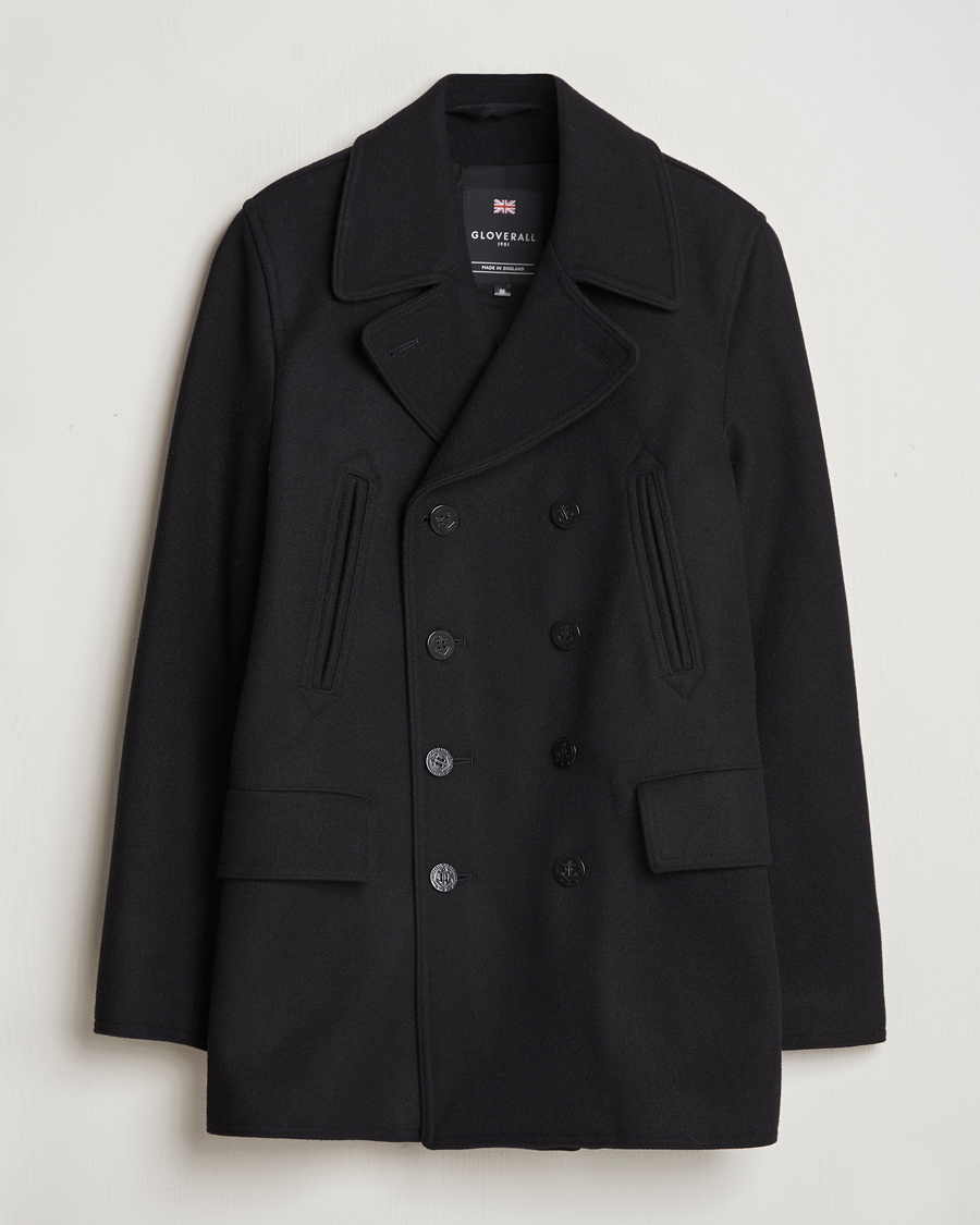 Uomini | Giacche | Gloverall | Churchill Reefer Peacoat Black