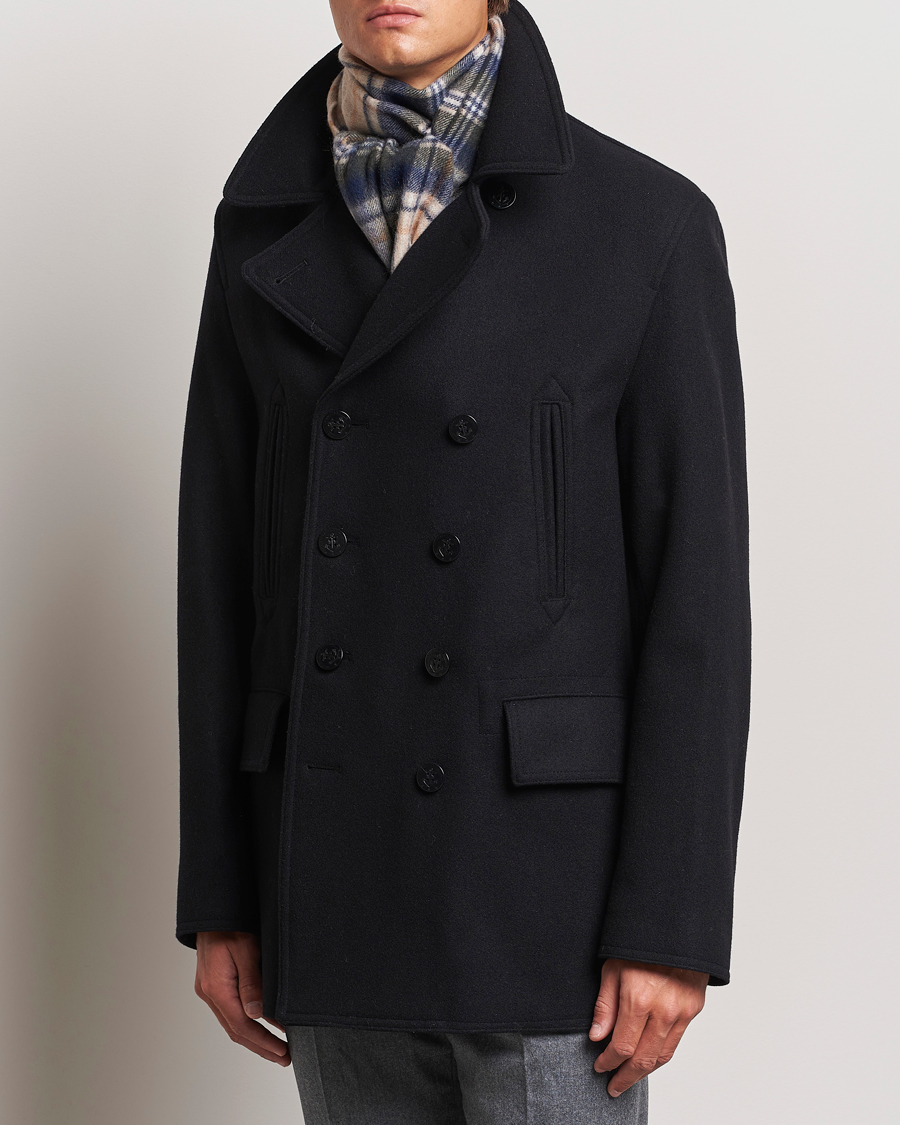 Uomini | Giacche | Gloverall | Churchill Reefer Peacoat Black