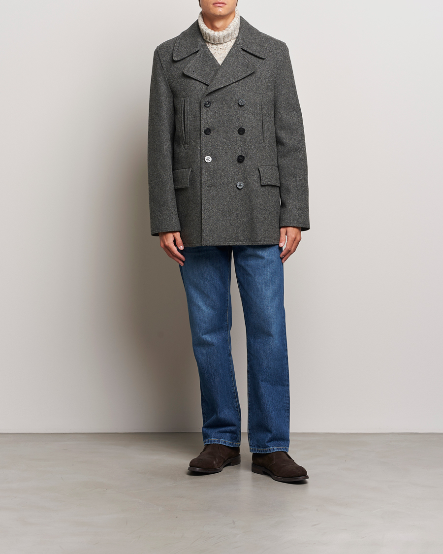 Uomini | Giacche | Gloverall | Churchill Reefer Peacoat Grey