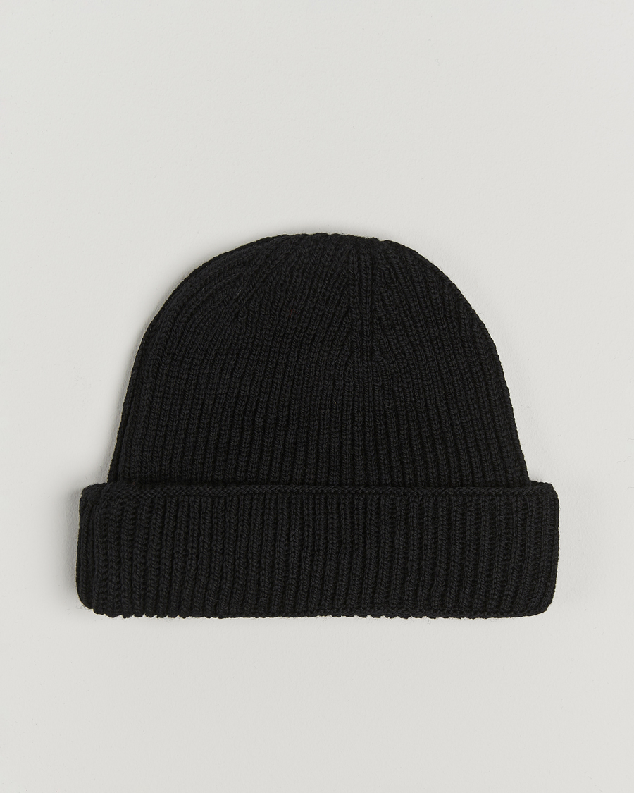Uomini | Gloverall Fisherman Lambswool Beanie Black | Gloverall | Fisherman Lambswool Beanie Black