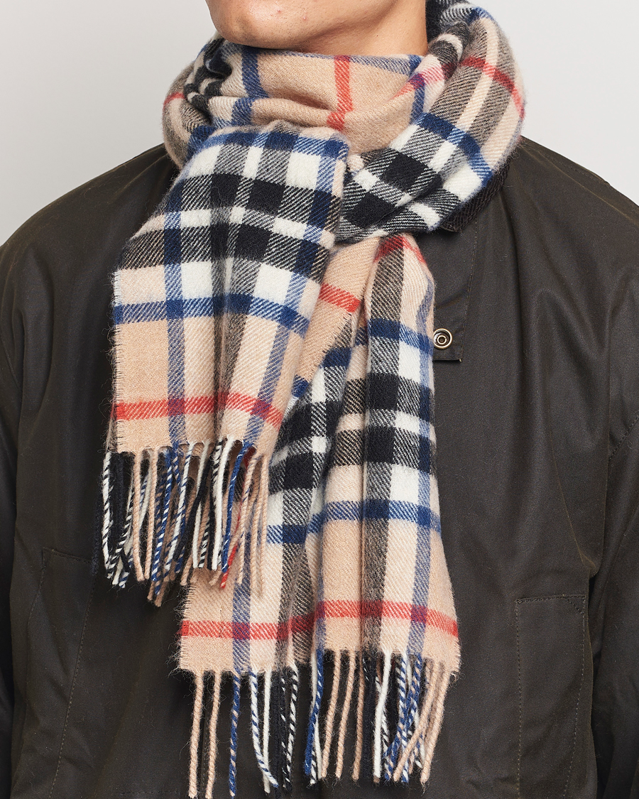 Uomini | Gloverall Lambswool Scarf Camel Check | Gloverall | Lambswool Scarf Camel Check