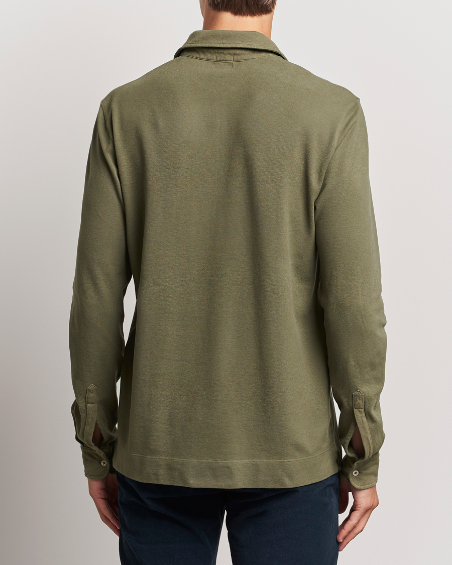 Uomini | Maglieria | Massimo Alba | Ischia Cotton/Cashmere Long Sleeve Polo Military