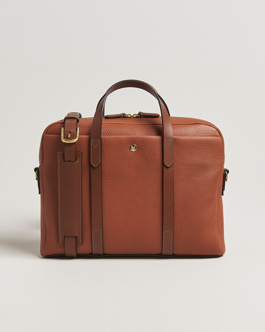 Uomini | Mismo Aspire Pebbled Leather Briefcase Tabac | Mismo | Aspire Pebbled Leather Briefcase Tabac