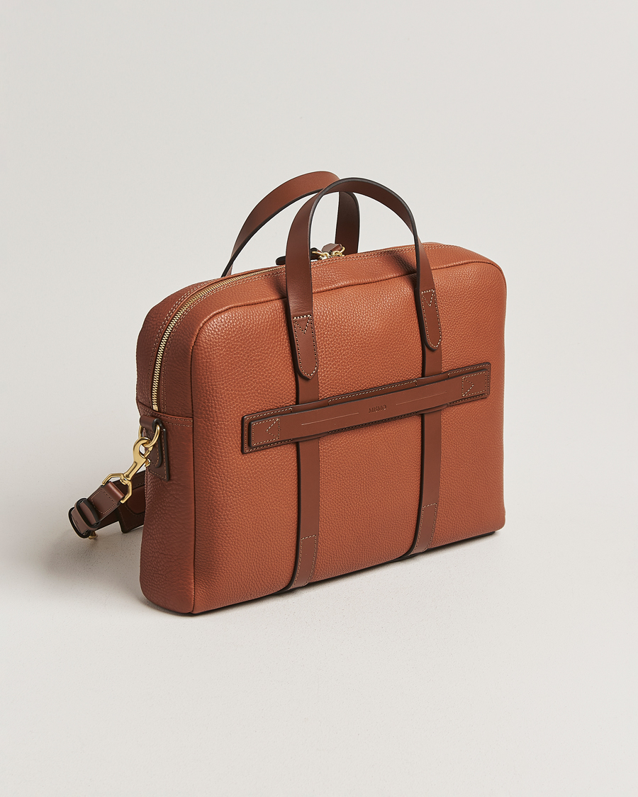 Uomini | Mismo Aspire Pebbled Leather Briefcase Tabac | Mismo | Aspire Pebbled Leather Briefcase Tabac