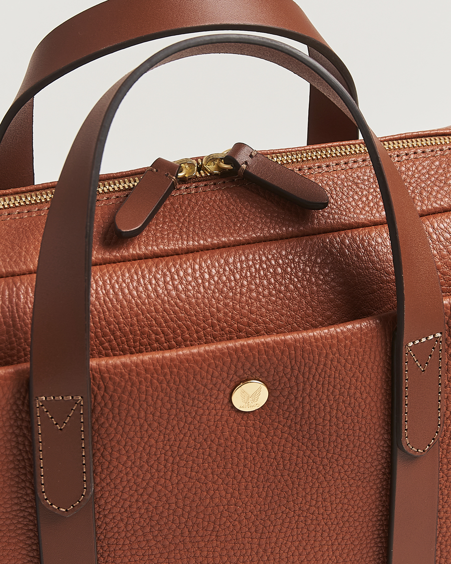 Uomini | Mismo Aspire Pebbled Leather Briefcase Tabac | Mismo | Aspire Pebbled Leather Briefcase Tabac
