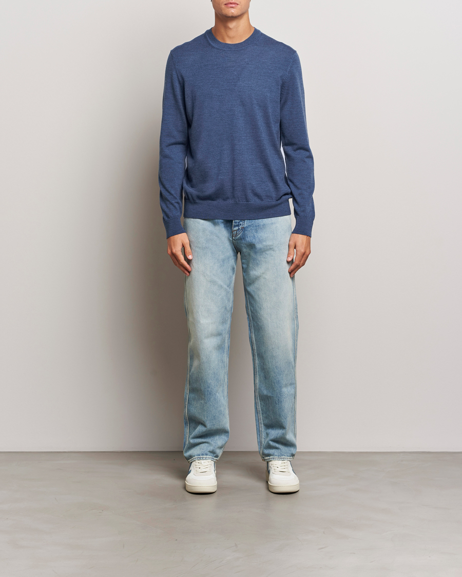 Uomini | Maglieria | NN07 | Ted Merino Crew Neck Pullover Bearing Sea