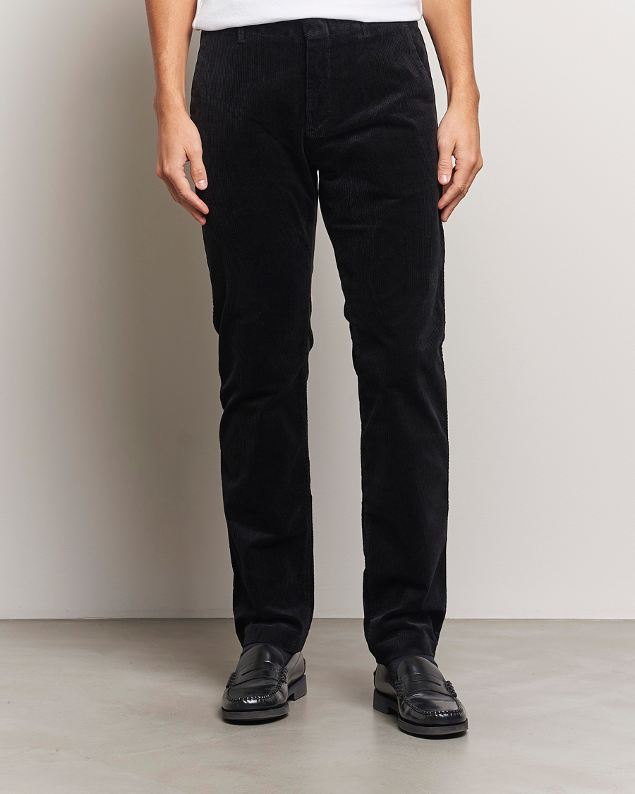 Uomini | Pantaloni | NN07 | Theo Regular Fit Corduroy Chinos Black