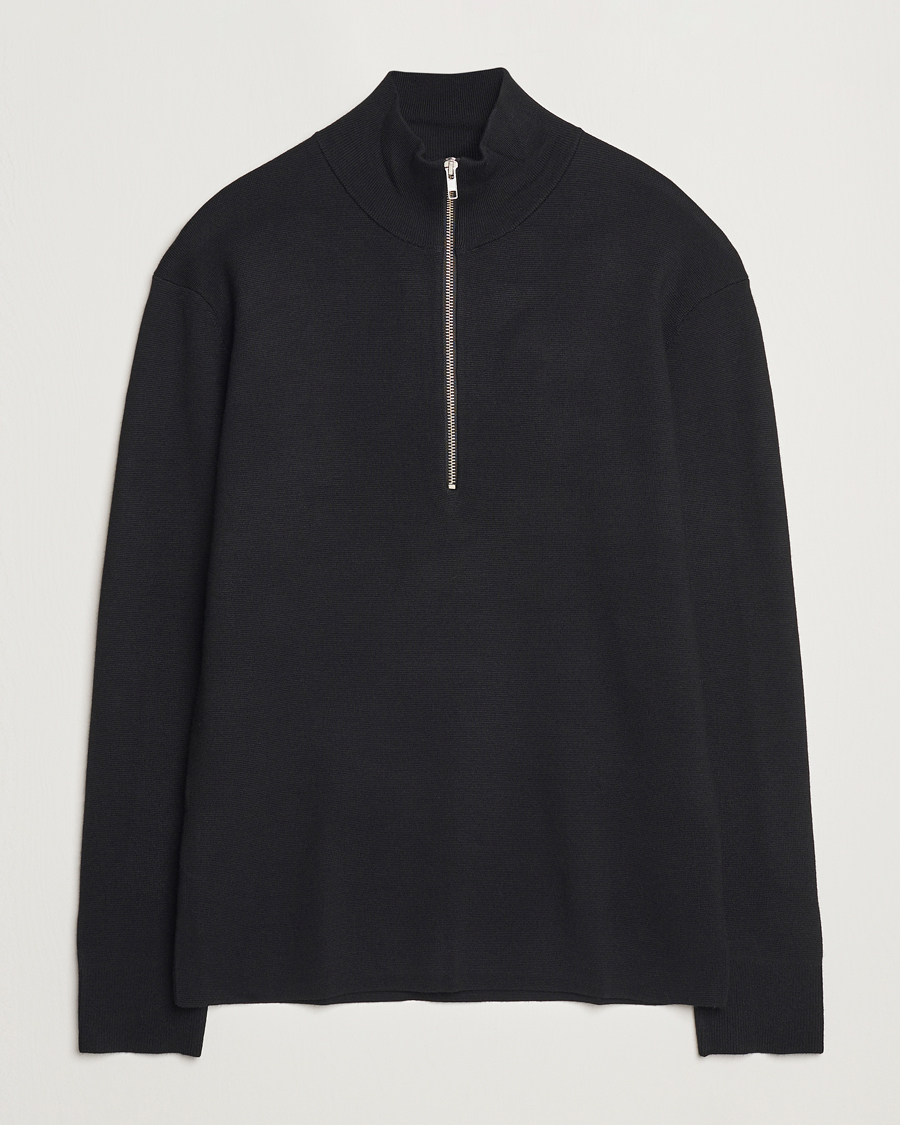 Uomini | Maglieria | NN07 | Harald Cotton/Modal Half Zip Black