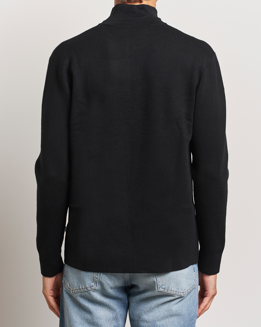 Uomini | Maglieria | NN07 | Harald Cotton/Modal Half Zip Black