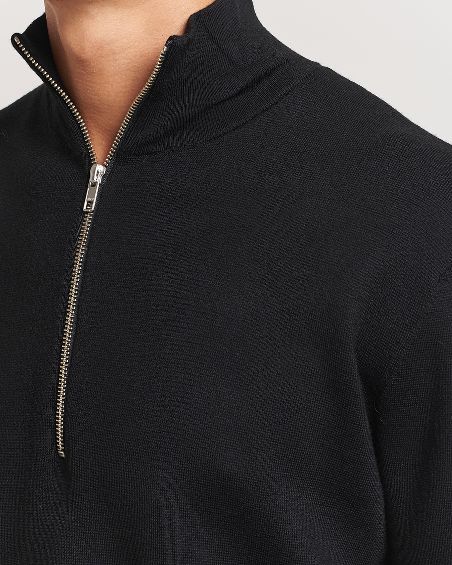 Uomini | Maglieria | NN07 | Harald Cotton/Modal Half Zip Black
