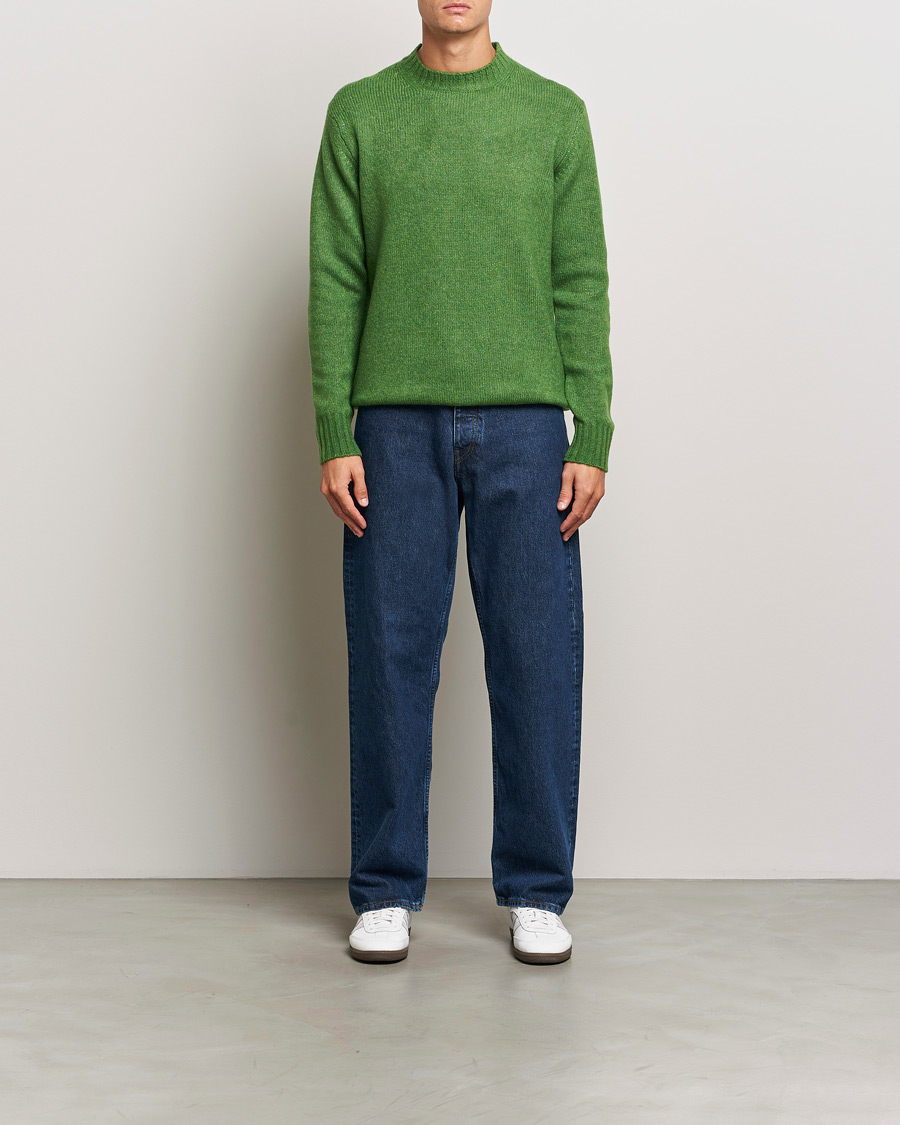 Uomini | Maglieria | NN07 | Lee Brushed Wool Crew Neck Kale Green