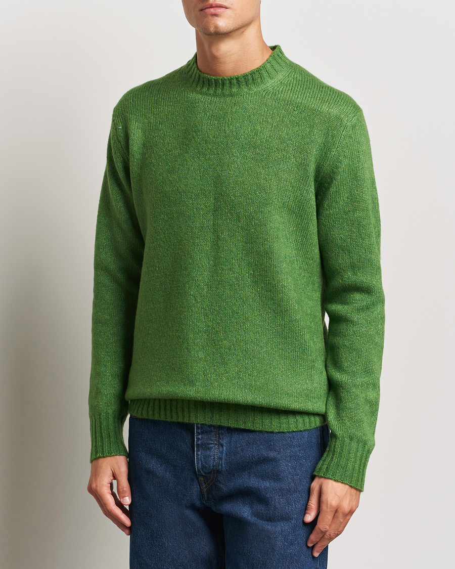 Uomini | Maglieria | NN07 | Lee Brushed Wool Crew Neck Kale Green