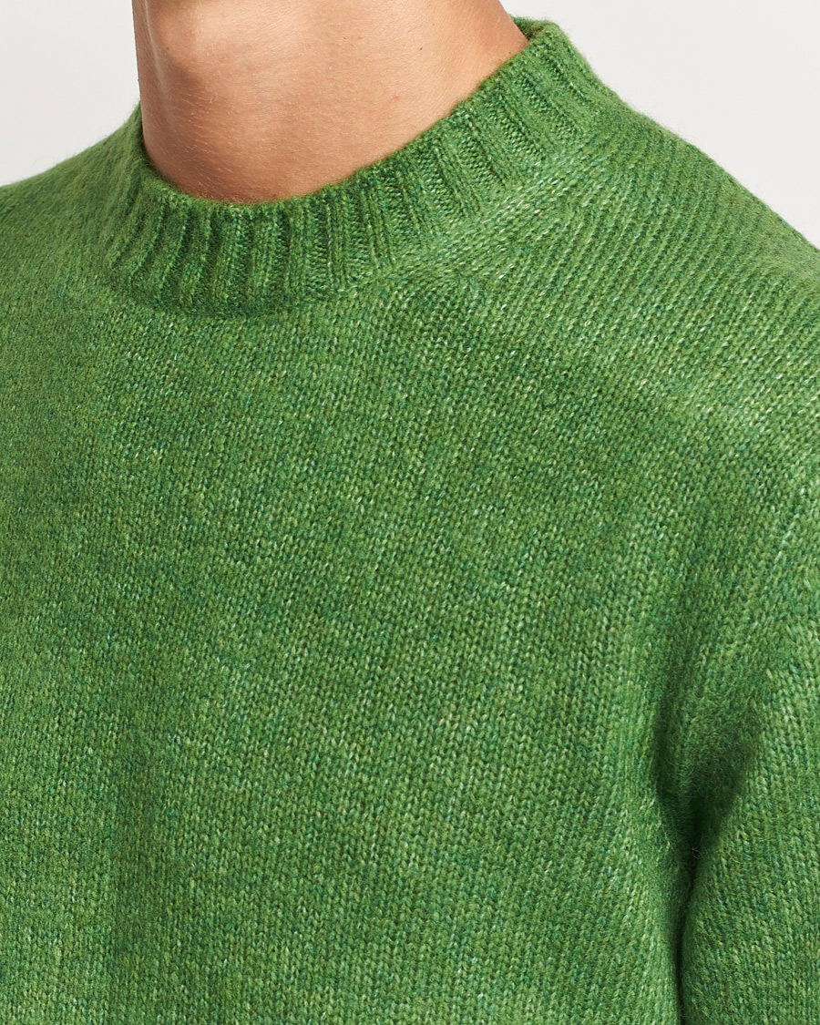 Uomini | Maglieria | NN07 | Lee Brushed Wool Crew Neck Kale Green
