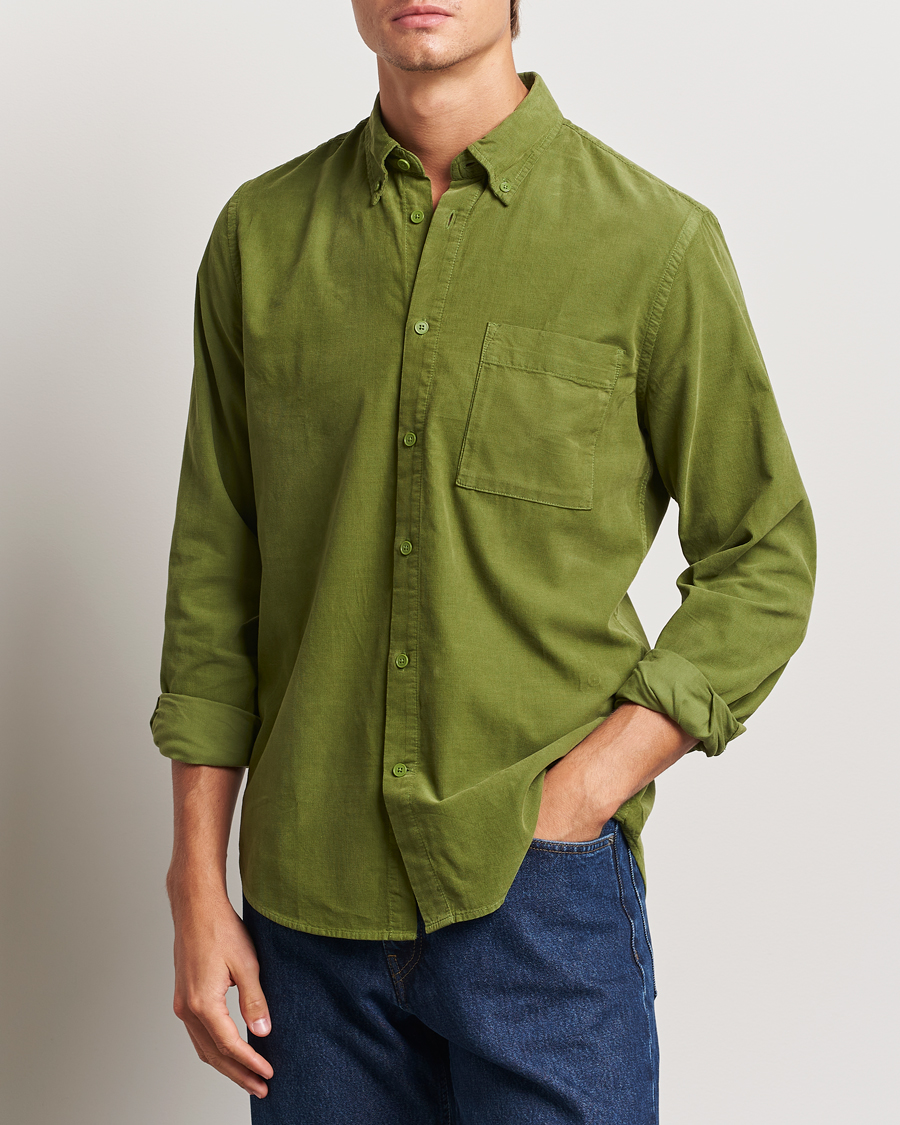 Uomini | Camicie | NN07 | Arne Baby Cord Shirt Cedar Green