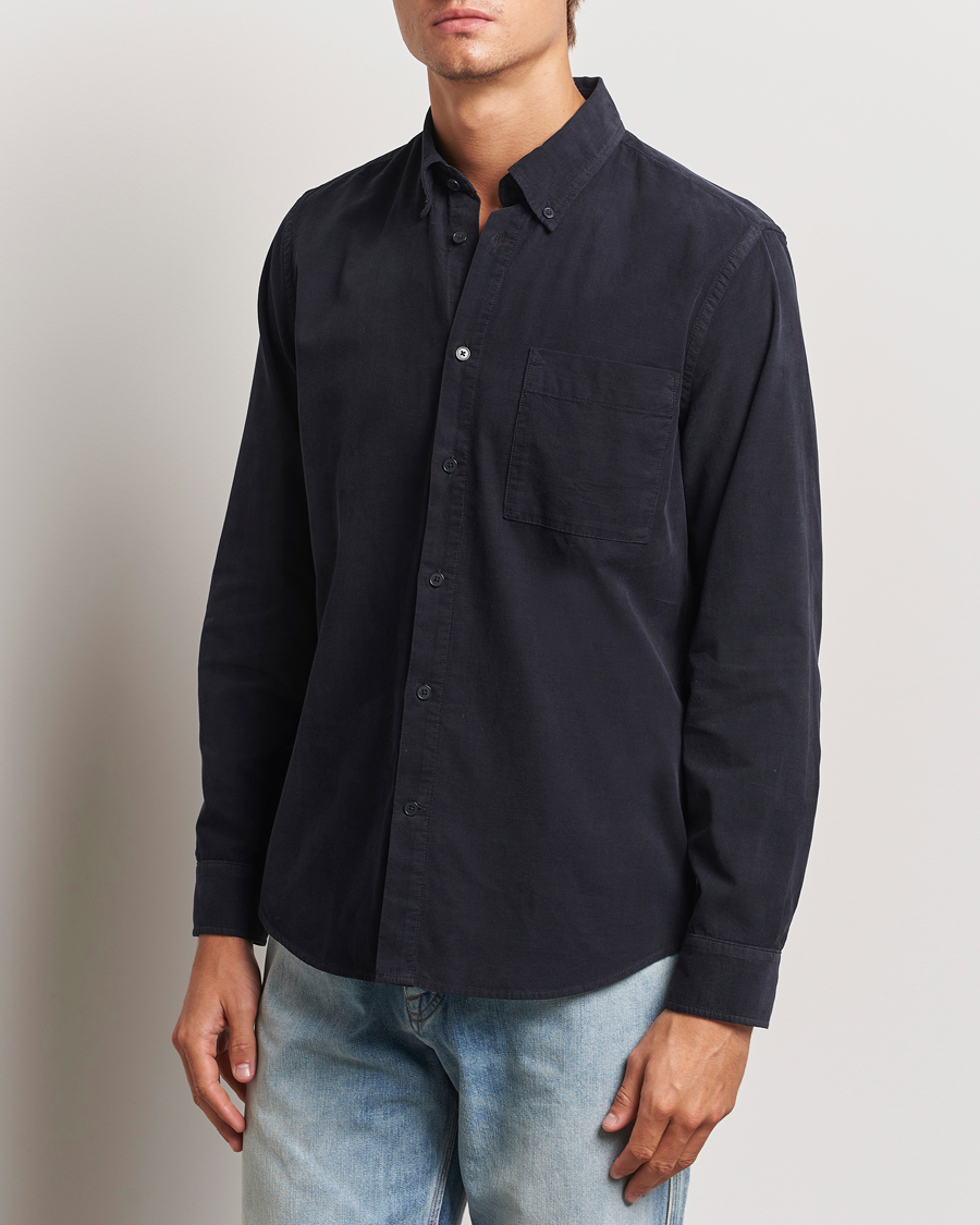 Uomini | Camicie | NN07 | Arne Baby Cord Shirt Black