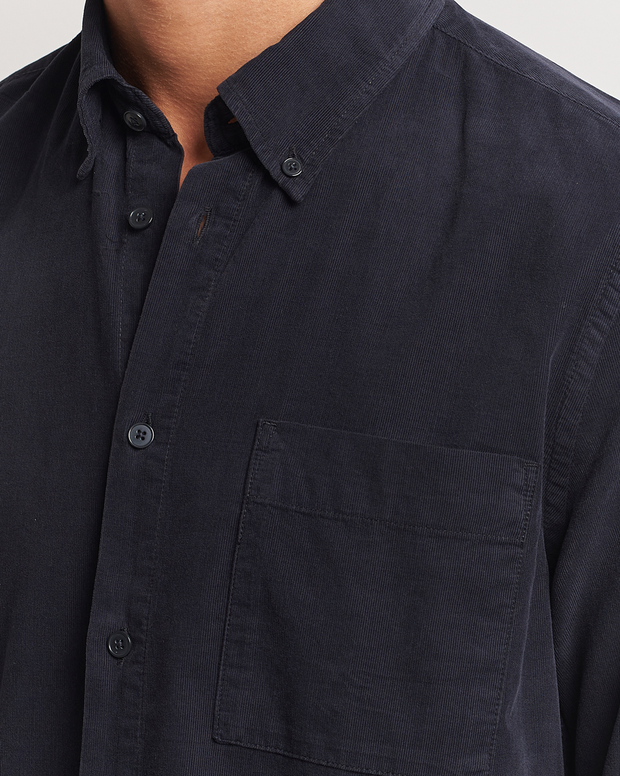 Uomini | Camicie | NN07 | Arne Baby Cord Shirt Black