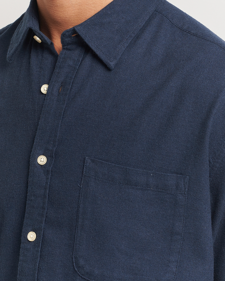 Uomini | Camicie | NN07 | Deon Flannel Checked Shirt Navy Blue