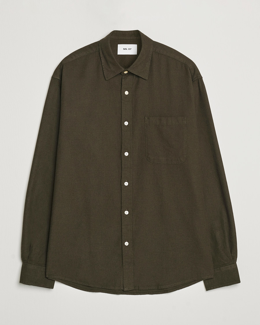 Uomini | Camicie | NN07 | Deon Flannel Checked Shirt Dark Army