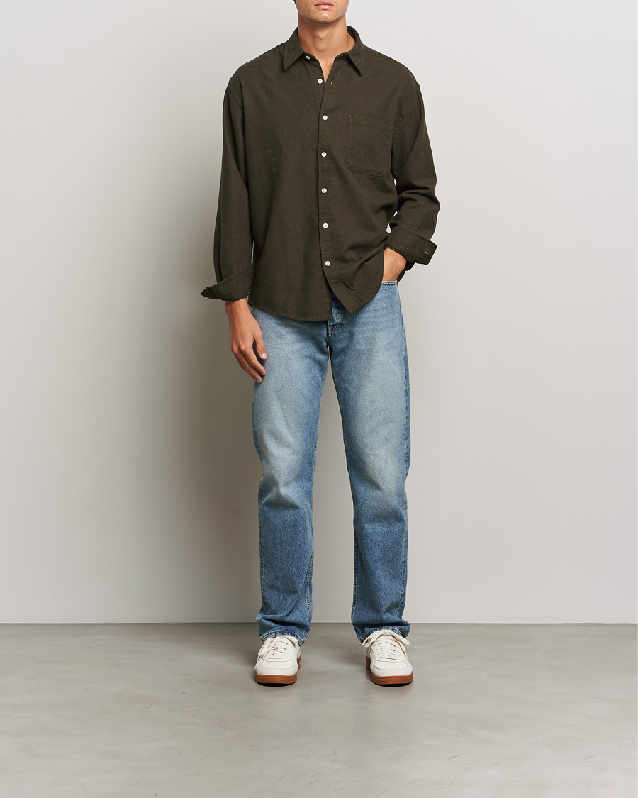 Uomini | Camicie | NN07 | Deon Flannel Checked Shirt Dark Army