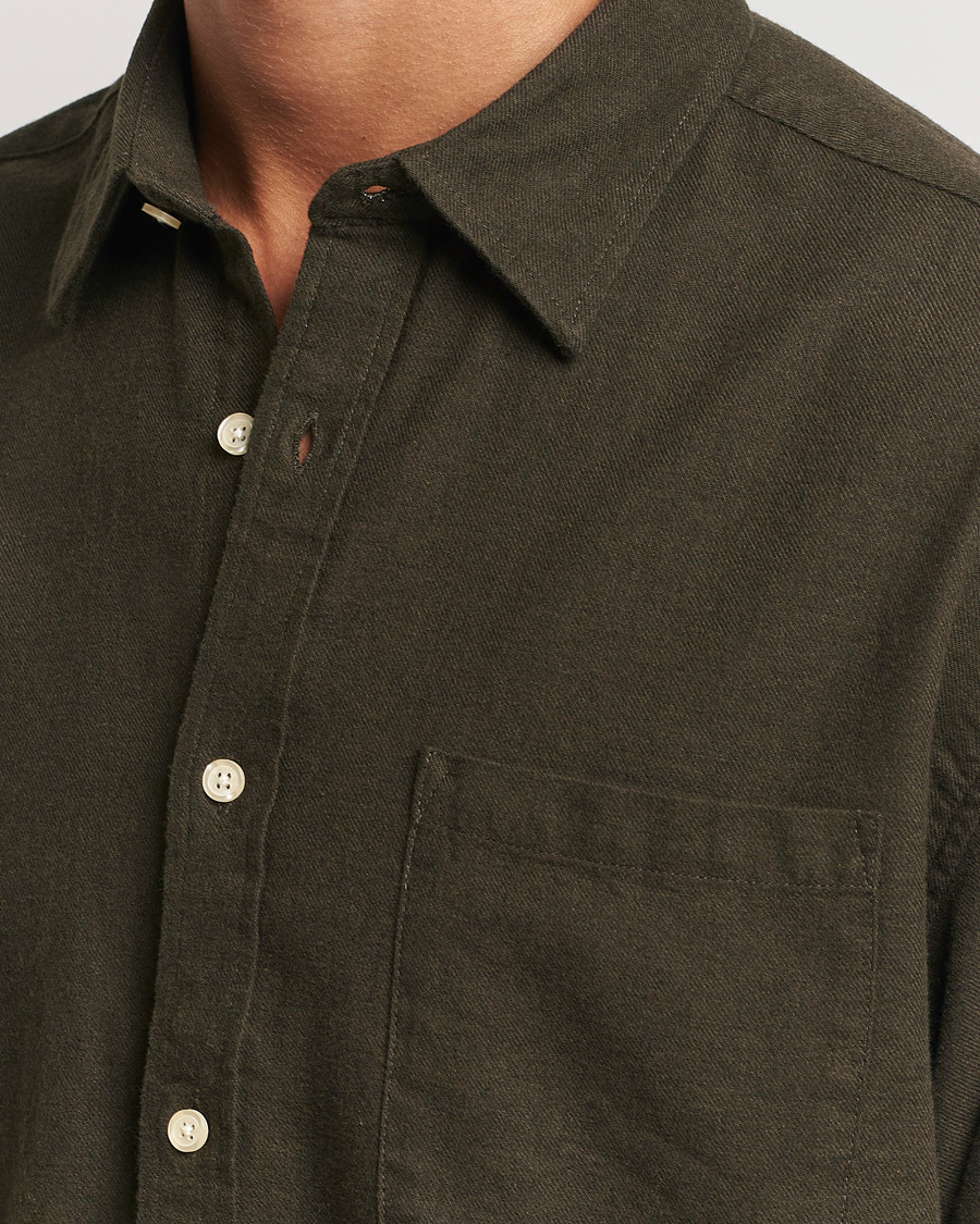 Uomini | Camicie | NN07 | Deon Flannel Checked Shirt Dark Army