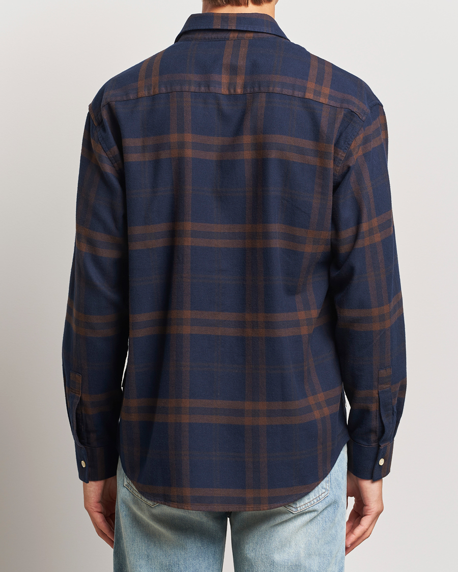 Uomini | Camicie | NN07 | Deon Flannel Shirt Blue/Brown