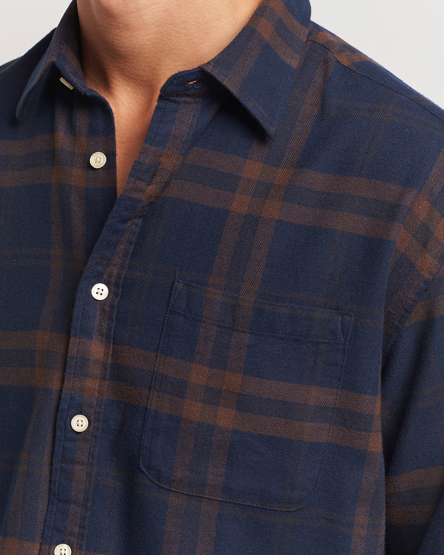Uomini | Camicie | NN07 | Deon Flannel Shirt Blue/Brown