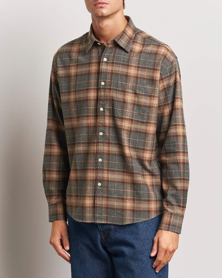 Uomini | Camicie | NN07 | Deon Flannel Checked Shirt Rust Red