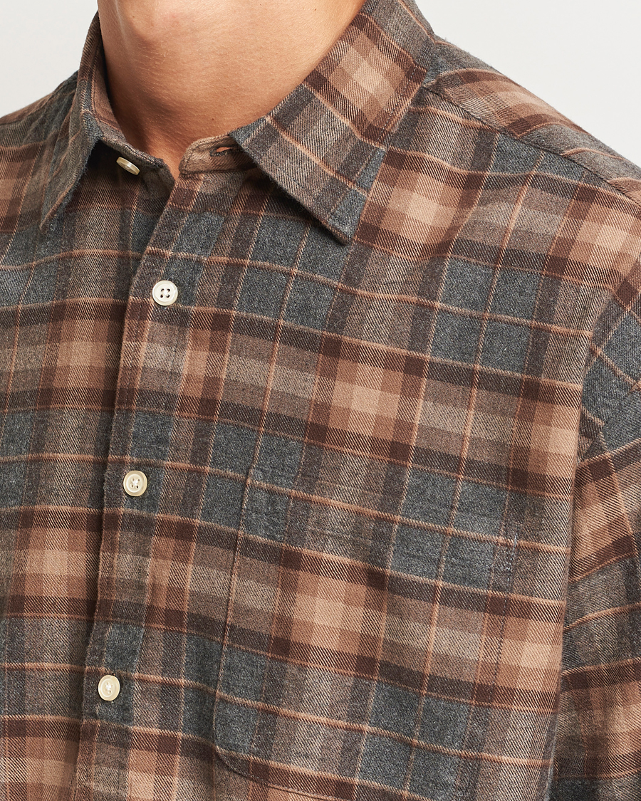 Uomini | Camicie | NN07 | Deon Flannel Checked Shirt Rust Red