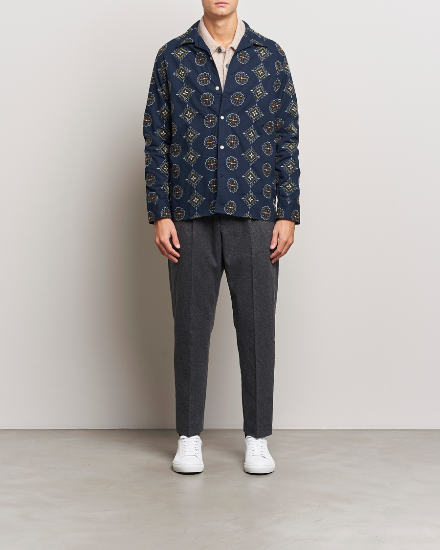 Uomini | Camicie | NN07 | Julio Crochet Shirt Navy Blue