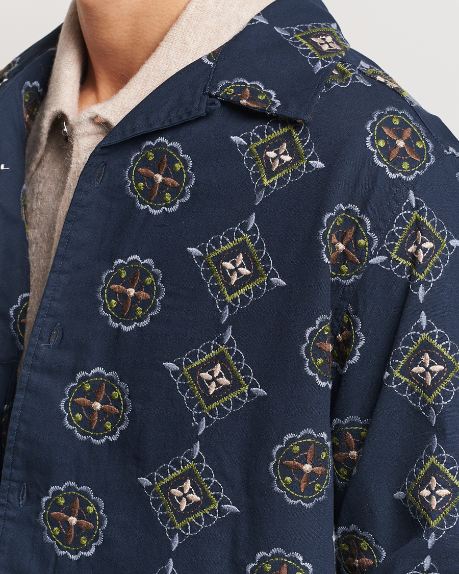 Uomini | Camicie | NN07 | Julio Crochet Shirt Navy Blue