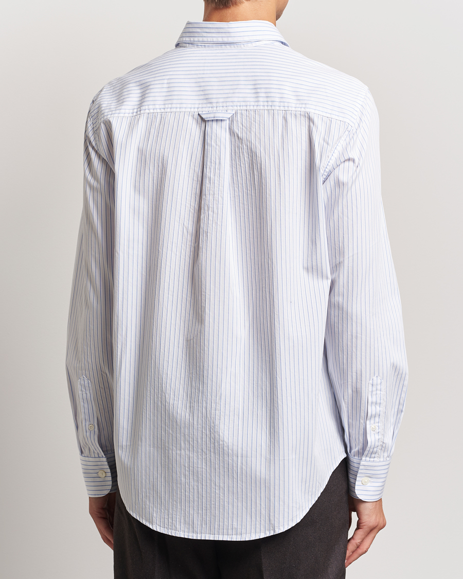 Uomini | Camicie | NN07 | Colby Poplin Striped Shirt White/Blue