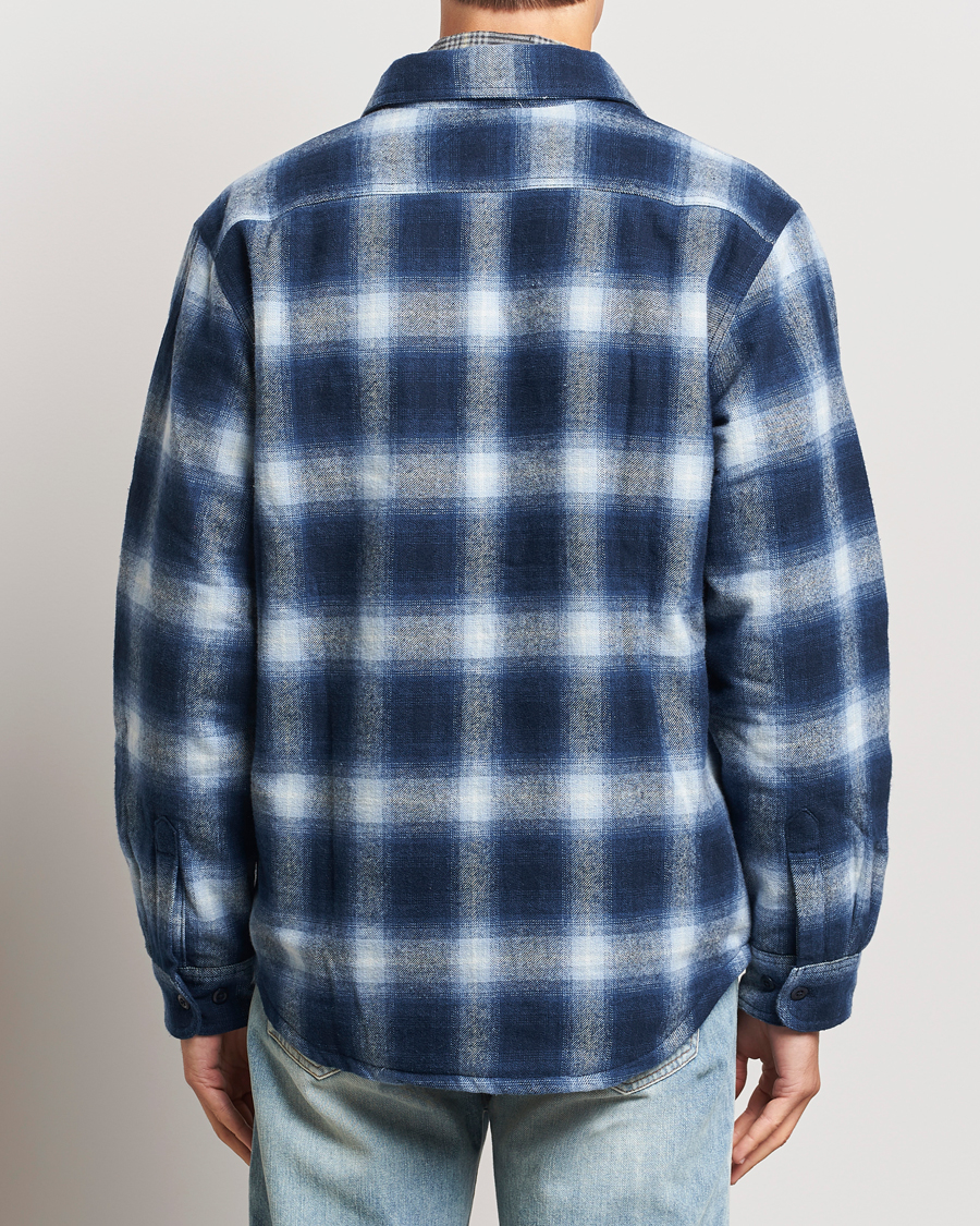 Uomini | Giacche | Nudie Jeans | Glenn Padded Checked Shirt Jacket Blue