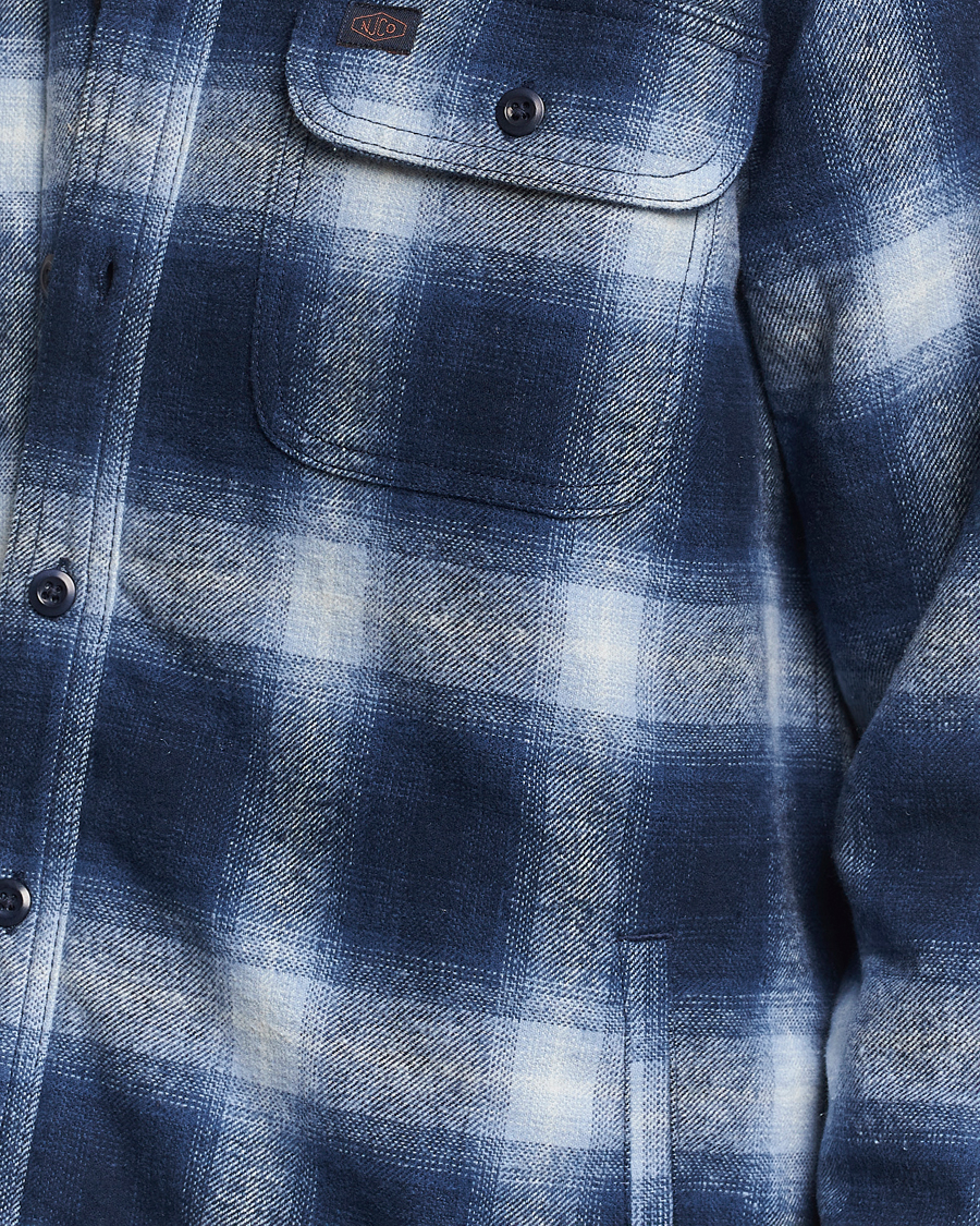 Uomini | Giacche | Nudie Jeans | Glenn Padded Checked Shirt Jacket Blue