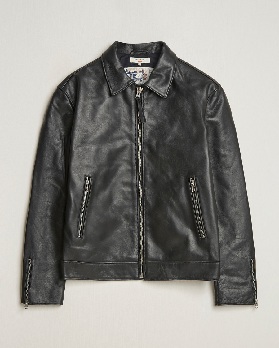 Uomini | Giacche | Nudie Jeans | Eddy Rider Leather Jacket Black