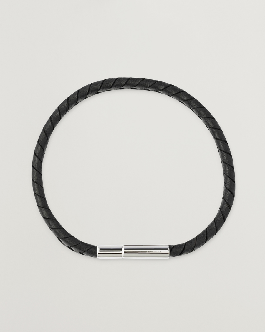 Uomini | Paul Smith Two Tone Leather Bracelet Black | Paul Smith | Two Tone Leather Bracelet Black