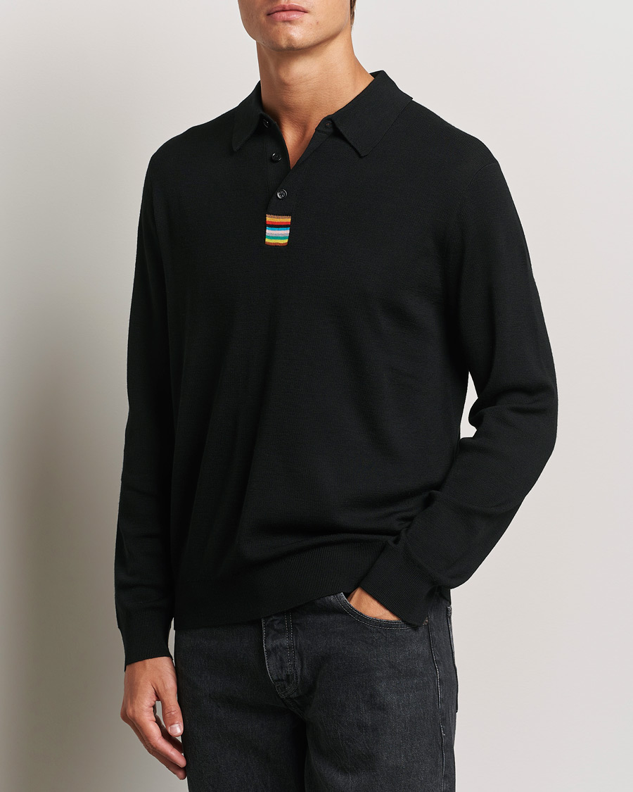 Uomini | Maglieria | Paul Smith | Merino Knitted Polo Black
