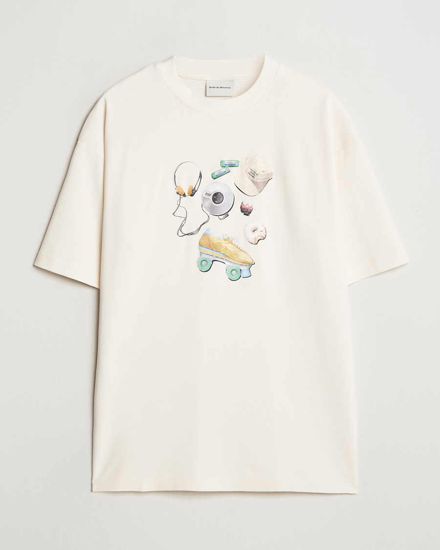 Uomini | T-shirt | Drôle de Monsieur | Balade Printed T-Shirt Cream
