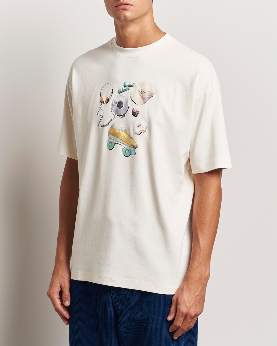 Uomini | T-shirt | Drôle de Monsieur | Balade Printed T-Shirt Cream