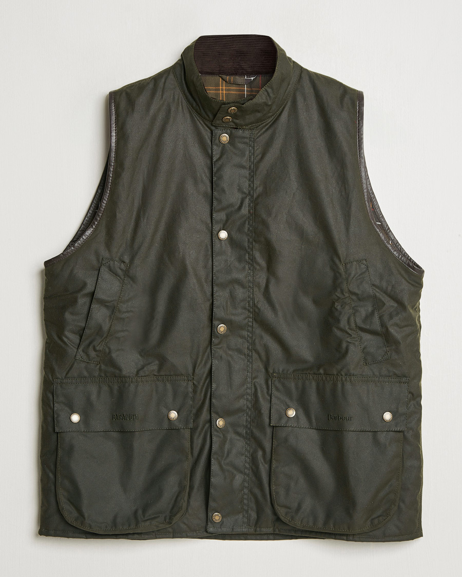 Uomini | Giacche | Baracuta | x Barbour Wax Gilet Olive