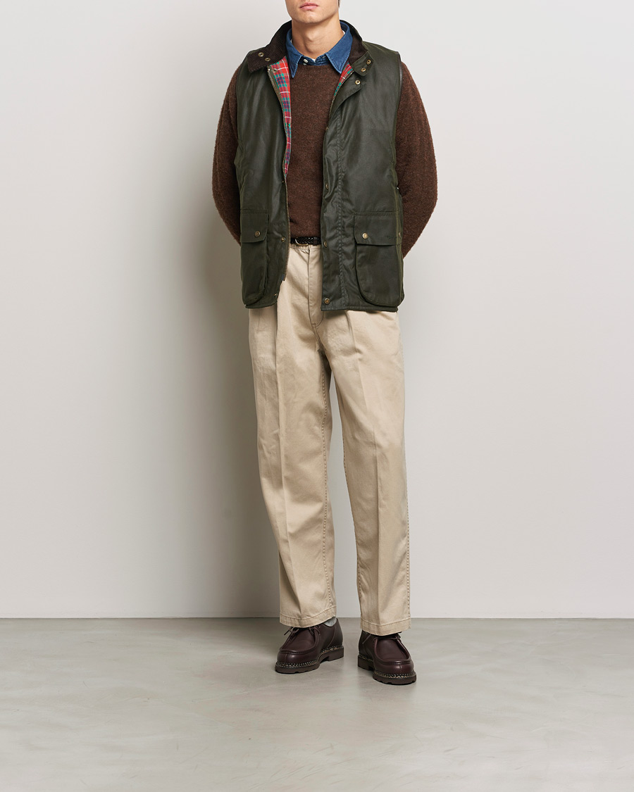 Uomini | Giacche | Baracuta | x Barbour Wax Gilet Olive