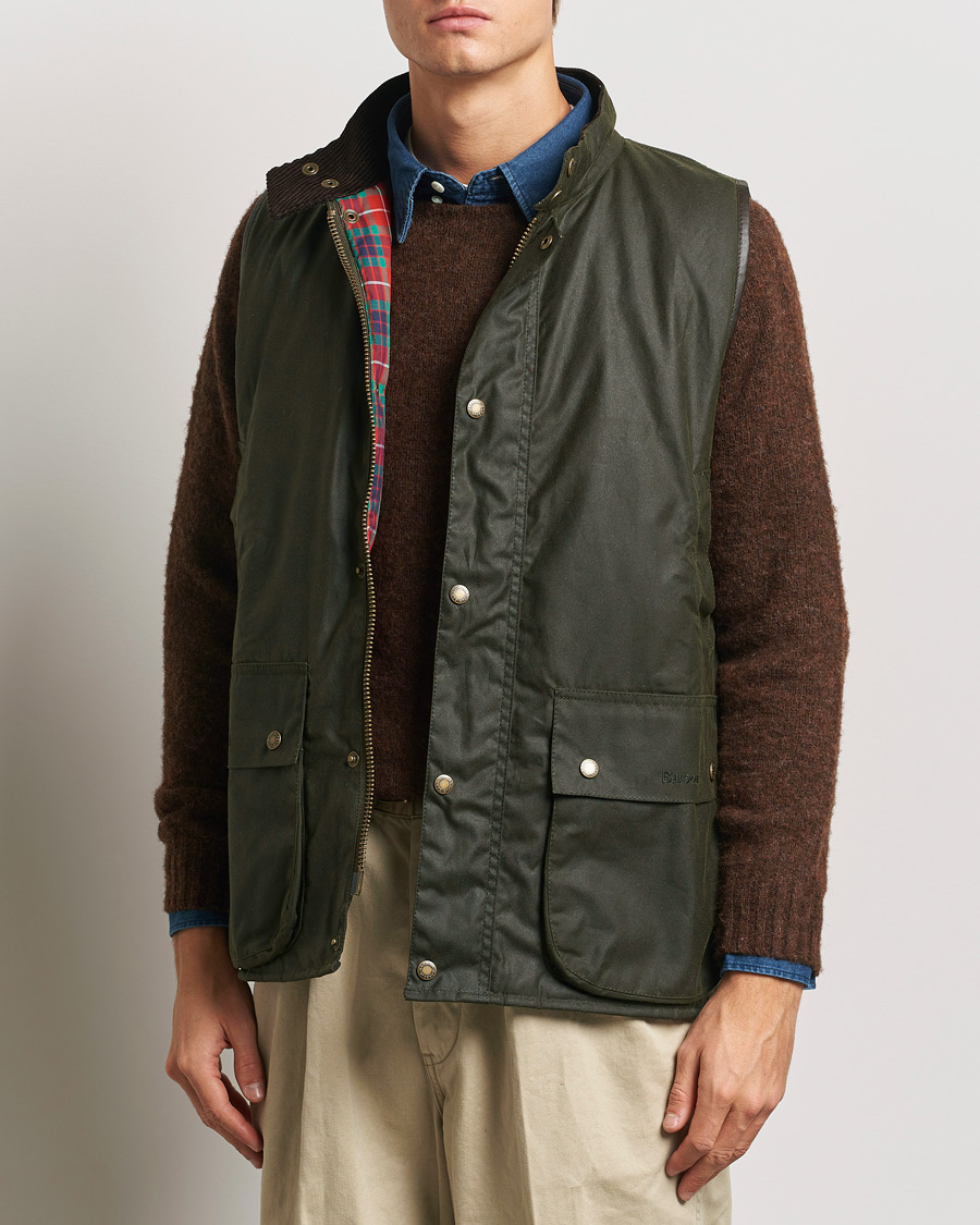 Uomini | Giacche | Baracuta | x Barbour Wax Gilet Olive