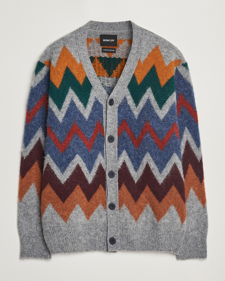 Uomini | Maglieria | Howlin' | Brushed Wool Cardigan Med Grey
