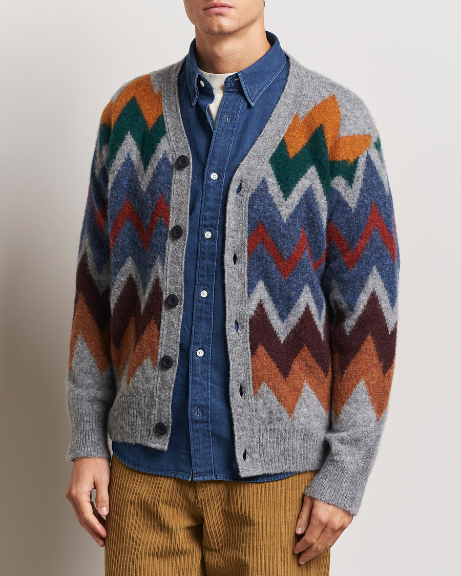 Uomini | Maglieria | Howlin' | Brushed Wool Cardigan Med Grey