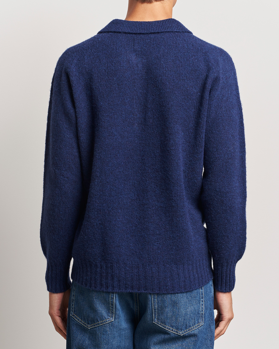 Uomini | Maglieria | Howlin' | Brushed Wool Polo Magic Blue